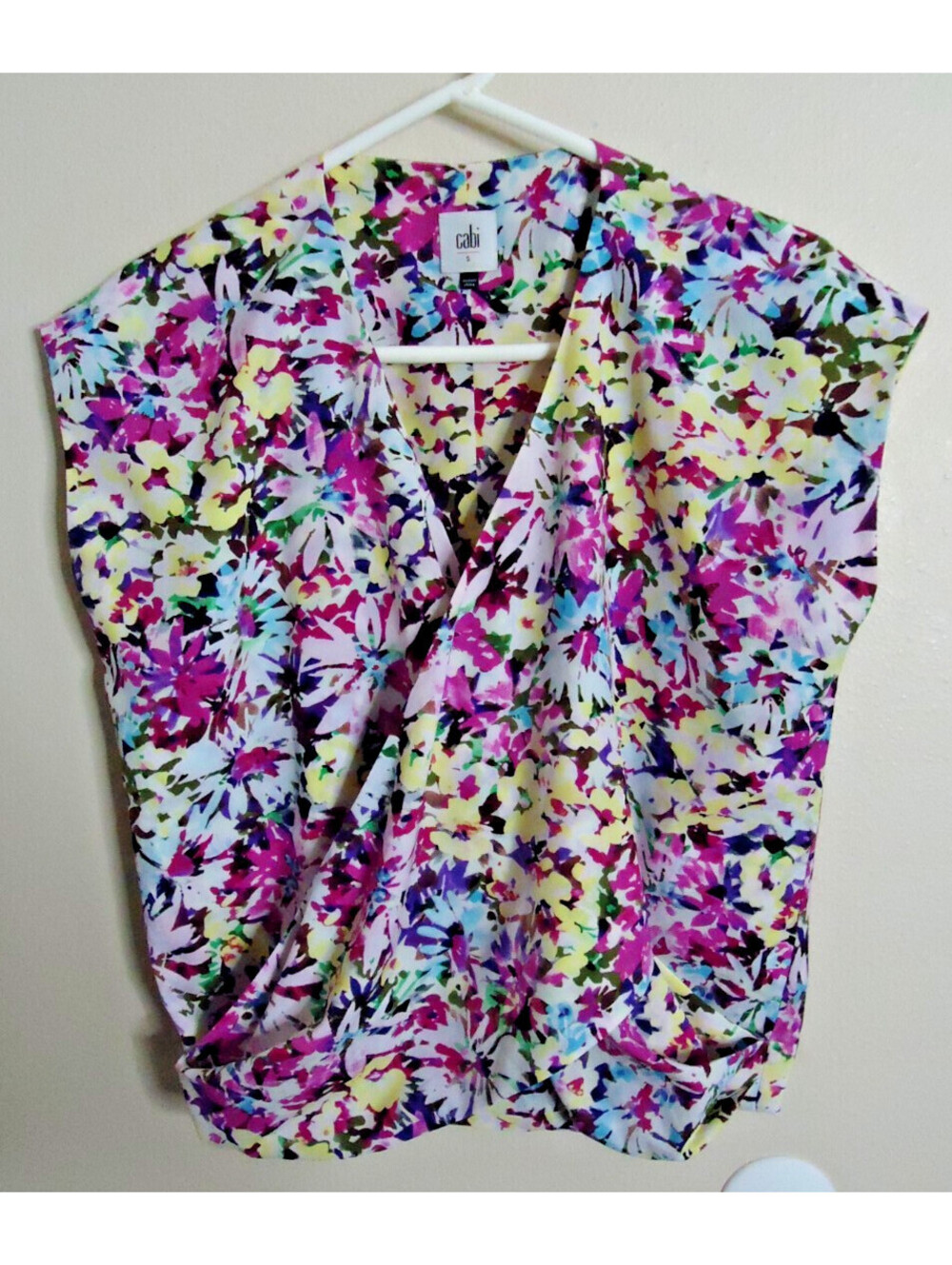 Cabi Eden Floral Faux Wrap Blouse Women's Size Small Multicolored